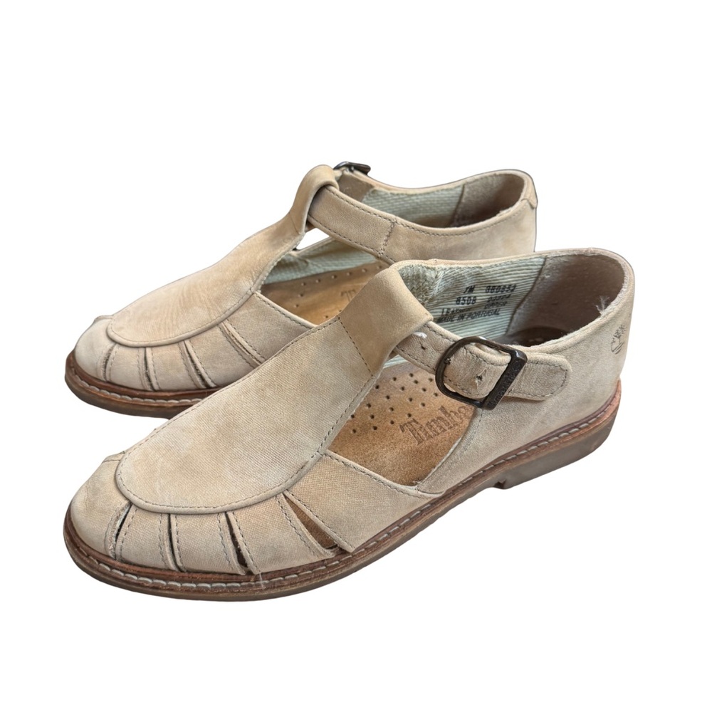 Timberland‎ Cream Tan Leather Fisherman Sandals Size 7 Preppy Beachy Nautical